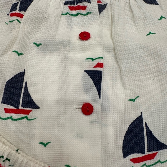 Vintage Good Lads Sailor Sailboat Print Girl’s Toddler Bloomer Set - Picture 6 of 9